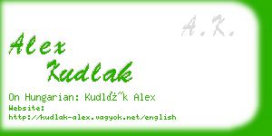 alex kudlak business card